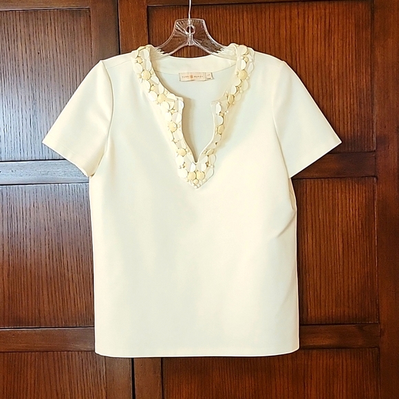 Tory Burch beaded collar shirt, size S/P - Picture 1 of 4